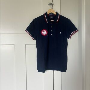 Polo by Ralph Lauren Team USA Navy Shirt with Red and White Trim